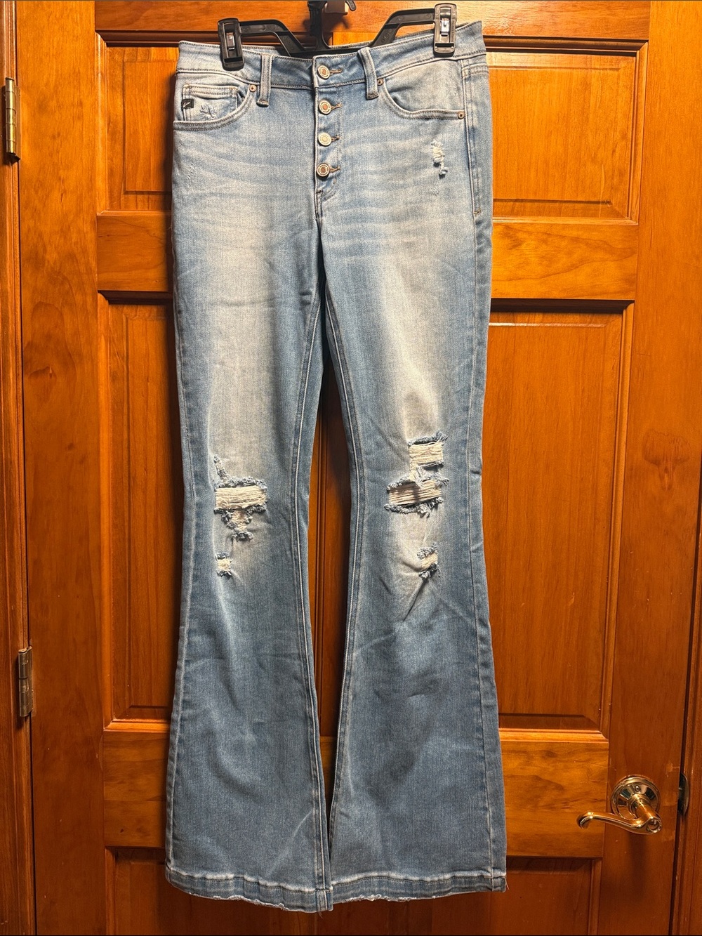 KanCan Light Blue Distressed Flare Jeans